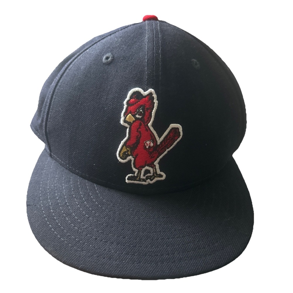 St. Louis Cardinals Black Cap w Cardinal Pitcher Design Cooperstown Collection